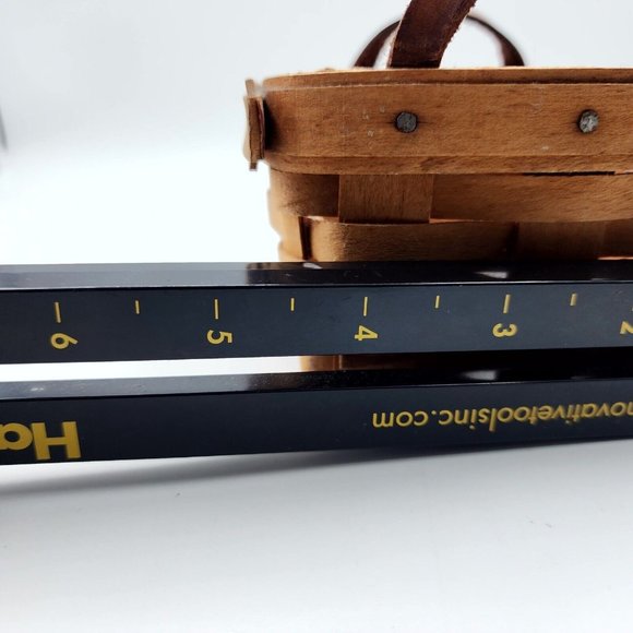 Vintage Longaberger Handwoven Picnic Basket Small Mini Organizer Brown 4.50 in - Picture 9 of 11